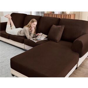 New Open Bag Brown Sectional Couch Covers for Sofa Cushion L Shaped Couch Cover